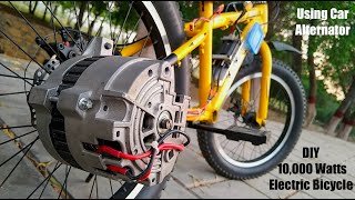 Bicycle Conversion using a 10,000 Watt Car Alternator