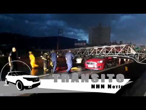 Ventos forte derrubaram as placas de sinalização na BR-101 no km 201. 01-02-2019