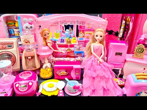 13 Minutes Satisfying with Unboxing Barbie Princess Bed & Bedroom Collection Toys Review｜ASMR