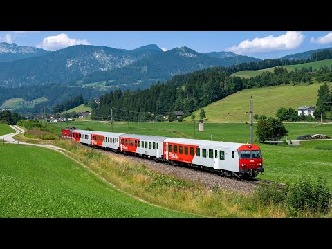 Betrieb auf der Pyhrnbahn im Sommer 2023 (4K)