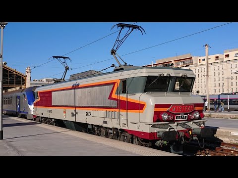 (4K) Miramas: CC6500, BB2500, Iryo, BB27000 Fret, VFLI, TER, Corail, Intercités, BB7200