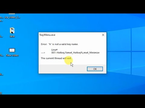 How to Fix Windows 10 Codec Startup Error TrayMenu.exe 'Error: 'h' is not valid key name'