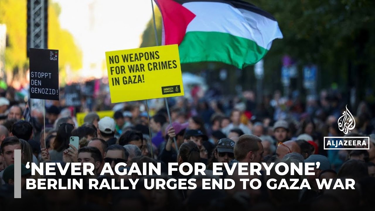 Tysiące Berlińczyków protestuje przeciwko niemieckiemu wsparciu dla działań Izraela w Strefie Gazy
