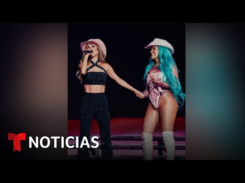 Anahí y Karol G cantan juntas 'Sálvame' en la Arena de la Ciudad de México | Noticias Telemundo