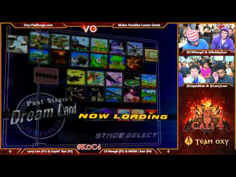 KoC 4 - MIOM | Scar & C9 Mango Vs. Larry Lurr & Liquid` Ken - SSBM Losers Semis - Melee