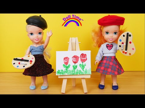 ART Class! Elsa and Anna Colour Painting Project