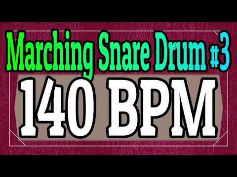140 BPM - Marching Snare Drum Rock #3 - 4/4 Straight Rock Drum Track - Metronome - Drum Beat