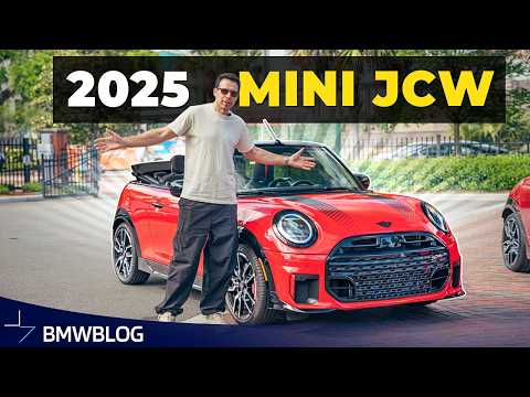 NEW 2025 MINI Cooper JCW Convertible - Driving Review and 0-60mph