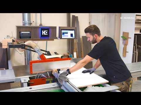 Etikettendruck auch an der manuellen Säge: Das Cutting Production Set bei Schreinerei Schmidt&Bauer