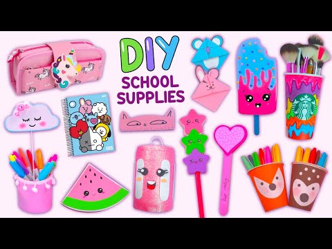 20 DIY SCHOOL SUPPLIES - BTS School Supplies - Recycled Crafts and More... #schoolsupplies