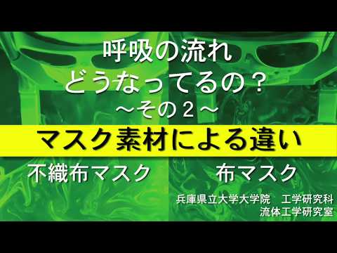 工学研究科実験　マスク周りの呼吸の流れvol.2（不織布マスクVS手作り布マスク）