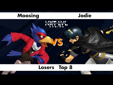 NXT LVL Gaming 14 - Losers Top 8 - Moosing (Falco) vs Jodie (Marth) - SSBM Smash Melee