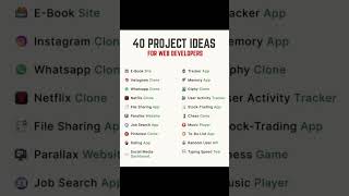 Download lagu 40 project ideas for web developers #web #development #develop #project #ideas #learn #howto #shorts mp3