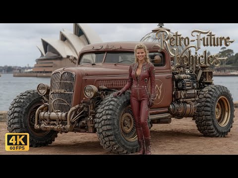 BRASS STREETS OF AUSTRALIA (Part 16 of Series) Retro Future Steampunk Vehicles, AI Art, 4K