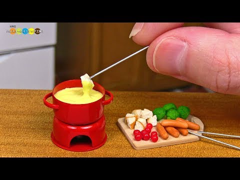 DIY Miniature Cheese Fondue　ミニチュアチーズフォンデュ作り Fake food Video