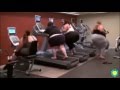 The Fat Girl Doing Exercise On Treadmill How Beautiful