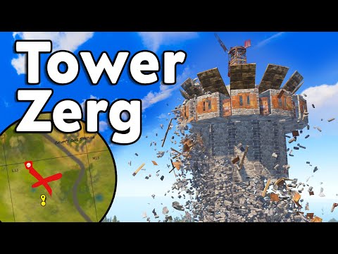 Zerging a Clans Roof Camping Tower - Rust