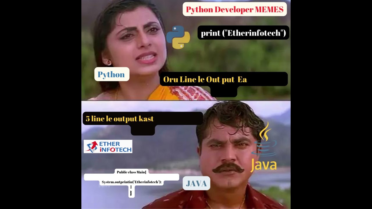 Python Developers MEMES | #pythonforbeginners #pythoncourse | Etherinfotech | Coimbatore