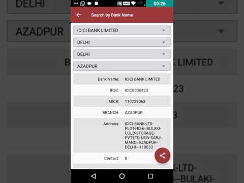 Bank IFSC MICR STD ISD Code Video