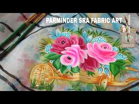 Fabric #painting dupata #parminder #sra #fabric#painting #flower