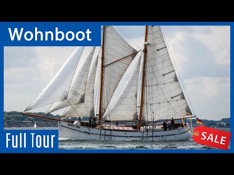 Tolles Wohnschiff steht zum Verkauf - Außen- und Innenansicht