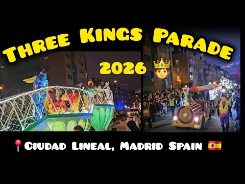🤴 THREE KINGS PARADE, 4 January 2026 ,Ciudad Lineal Madrid Spain 🇪🇸 #threekings #parade #madrid 