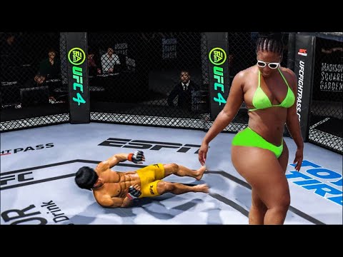 UFC4 Bruce Lee vs fat girl EA Sports UFC 4