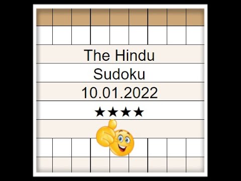 🔊How to Solve The Hindu Sudoku 4 Star | Step by Step Solution | 10.01.2022 | Difficulty Level  ★★★★