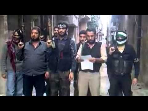 قصف من قبل قوات النظام بقذائف المدفعية يطال قوات المغاوير أثناء إعلانهم بيان بدء العمليات العسكرية في دمشق