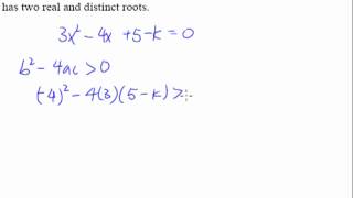 2.  Quadratic Equations and Inequalities - Example 1 (2 Real and Distinct Roots)
