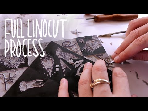 Linocut Tutorial | Full Printmaking Process | Paper Fortune Teller
