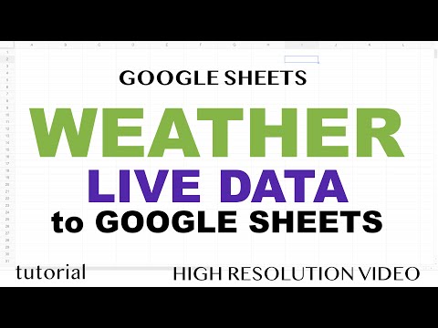 Import Live Weather Data To Google Sheets Spreadsheet Api Tutorial