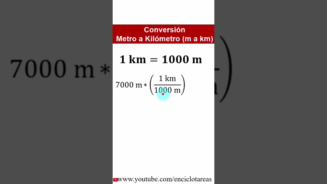 Convertir de metros a kilómetros (m a km)