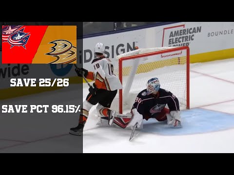 Elvis Merzlikins Vs Anaheim Ducks 9 december