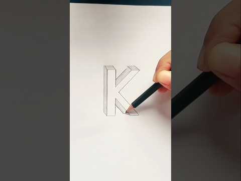 How to draw 3D letter K | 3D letters drawing| drawing with pencil | pencil sketch #3ddrawing #shorts