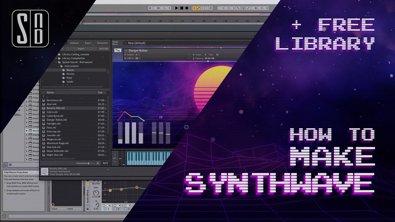 How to make Synthwave? Free KONTAKT library & DAW Project.