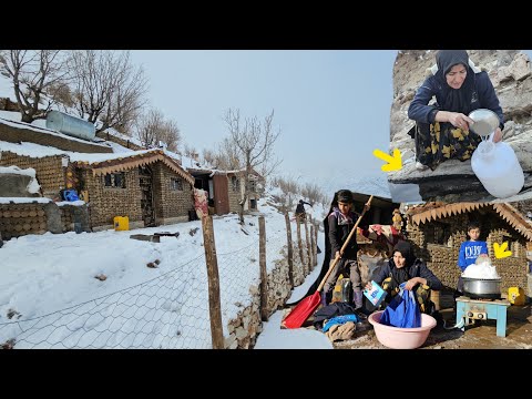 ❄️ Hard Life in Frozen Mountains | A Mother Fighting with Snow Water to Keep Her Children Alive