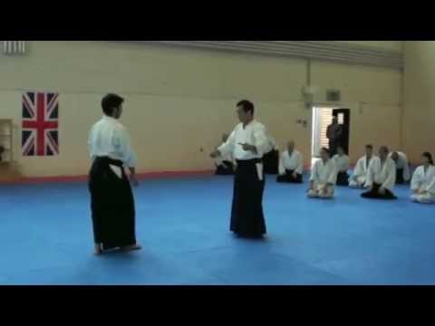Yukimitsu Kobayashi Sensei (7th Dan Aikikai Hombu Shihan) demonstrates Yokomenuchi Kubishime waza