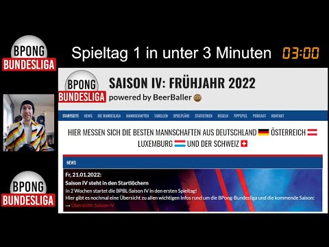 BPong Bundesliga - Spieltag 1 in unter 3 Minuten
