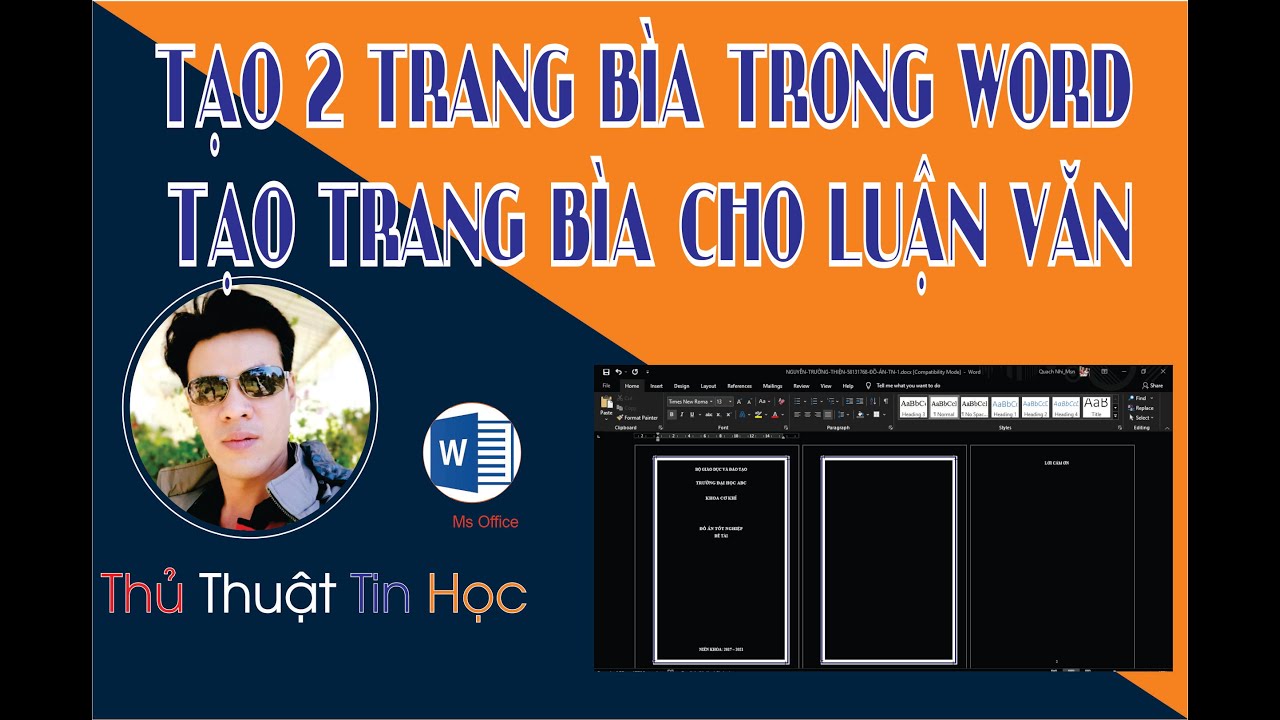 Tạo 2 trang bìa trong Word  - bìa Luận văn, bìa báo cáo. | Thầy Quách Nhị