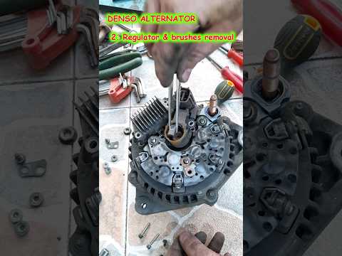 DENSO alternator regulator & brushes removal