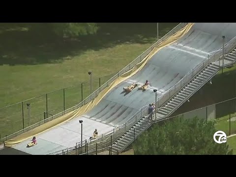 High speeds had children airborne on giant Belle Isle slide