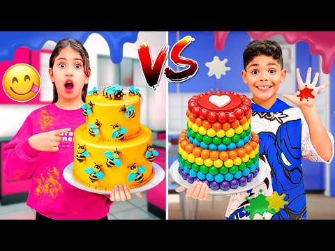 اخيرا... تحدي بين يونس ورانية‼️فطبخ و تزيين الكيك🎂 (وقعوا كوارث🔥)