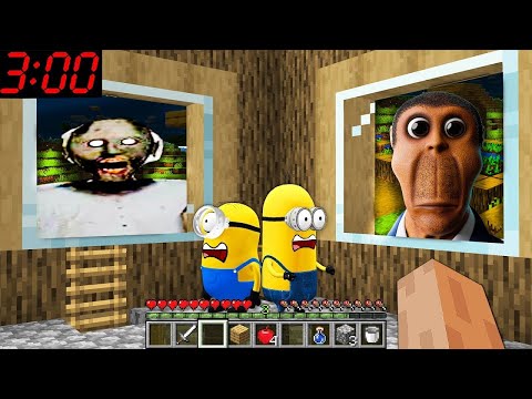 I found SCARY GRANY & OBUNGA NEXBOT vs Minion Family 3:00 AM in MINECRAFT! ANIMATION!