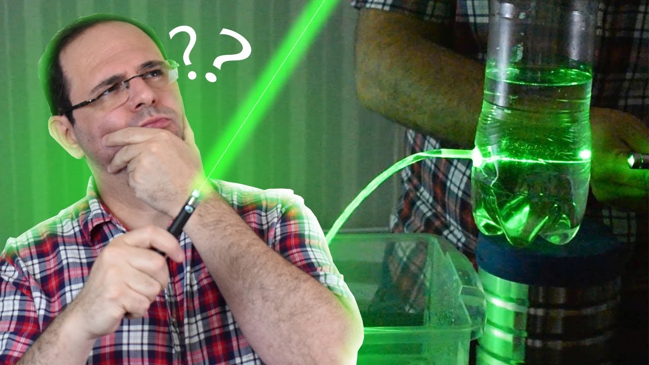 A LUZ QUE FAZ CURVA NA ÁGUA ? | EXPERIÊNCIA COM LASER | EXPERIÊNCIA FÁCIL DE FÍSICA