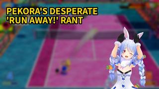 Pekora's Desperate 'Run Away!' Rant in Mario Tennis【Hololive】