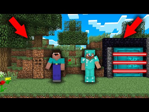 Minecraft NOOB vs PRO: NOOB OPENED his SECRET BASE vs PRO SECRET BUNKER in the village!