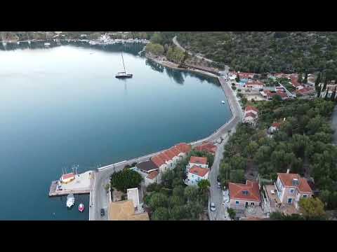 Flight over Vathy Ithaca Island of Greece, 04-10-2022 8:00 am