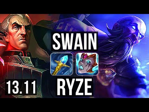 SWAIN vs RYZE (TOP) | 1100+ games, 3/2/16, 1.4M mastery | KR Master | 13.11
