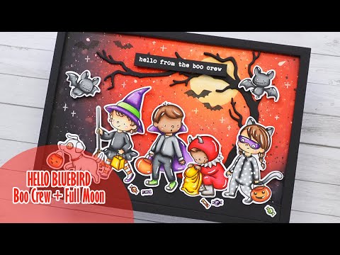 🦇 SPOOKY CARD SERIES w/ Hello Bluebird || Boo Crew + Oxide Ink Background || New Release Available